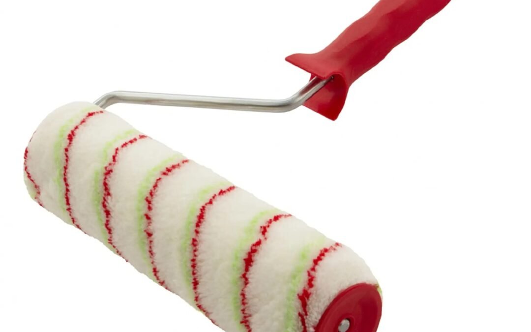 Paint roller light green & red line 48x180mm