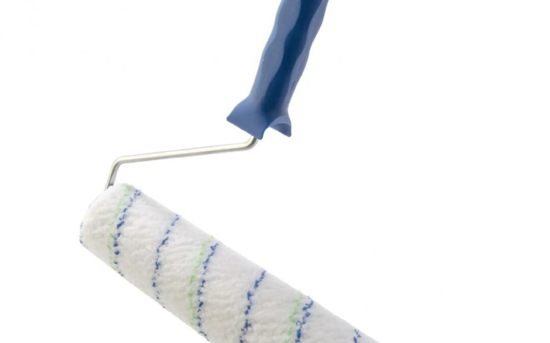 Paint roller light green & blue line microfiber 48x180mm