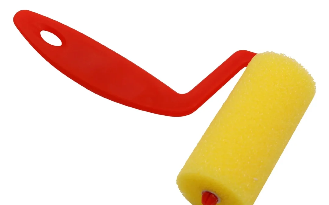 2inch white foam roller-D15mm-plastic handle