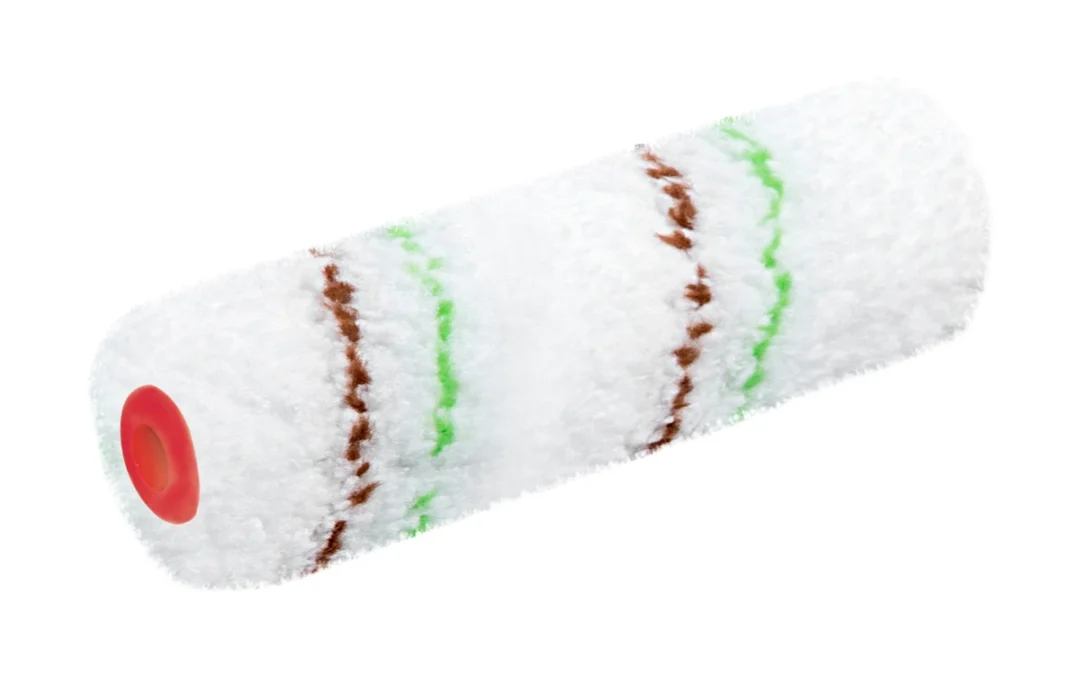 4inch green&coffee line microfiber mini roller