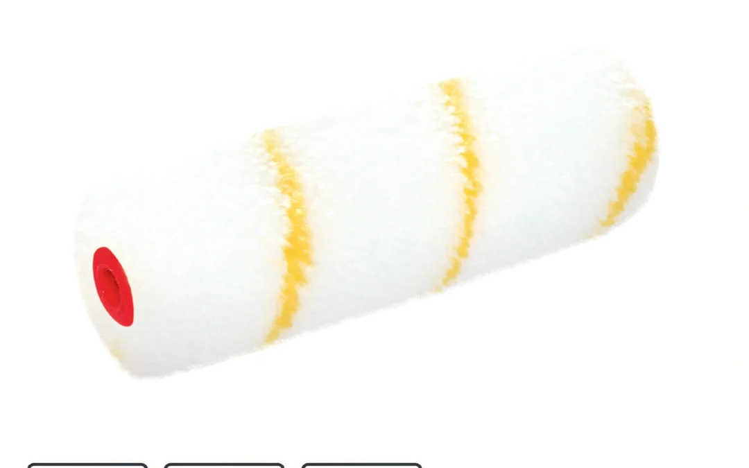 4inch yellow line polyester mini roller
